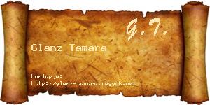 Glanz Tamara névjegykártya